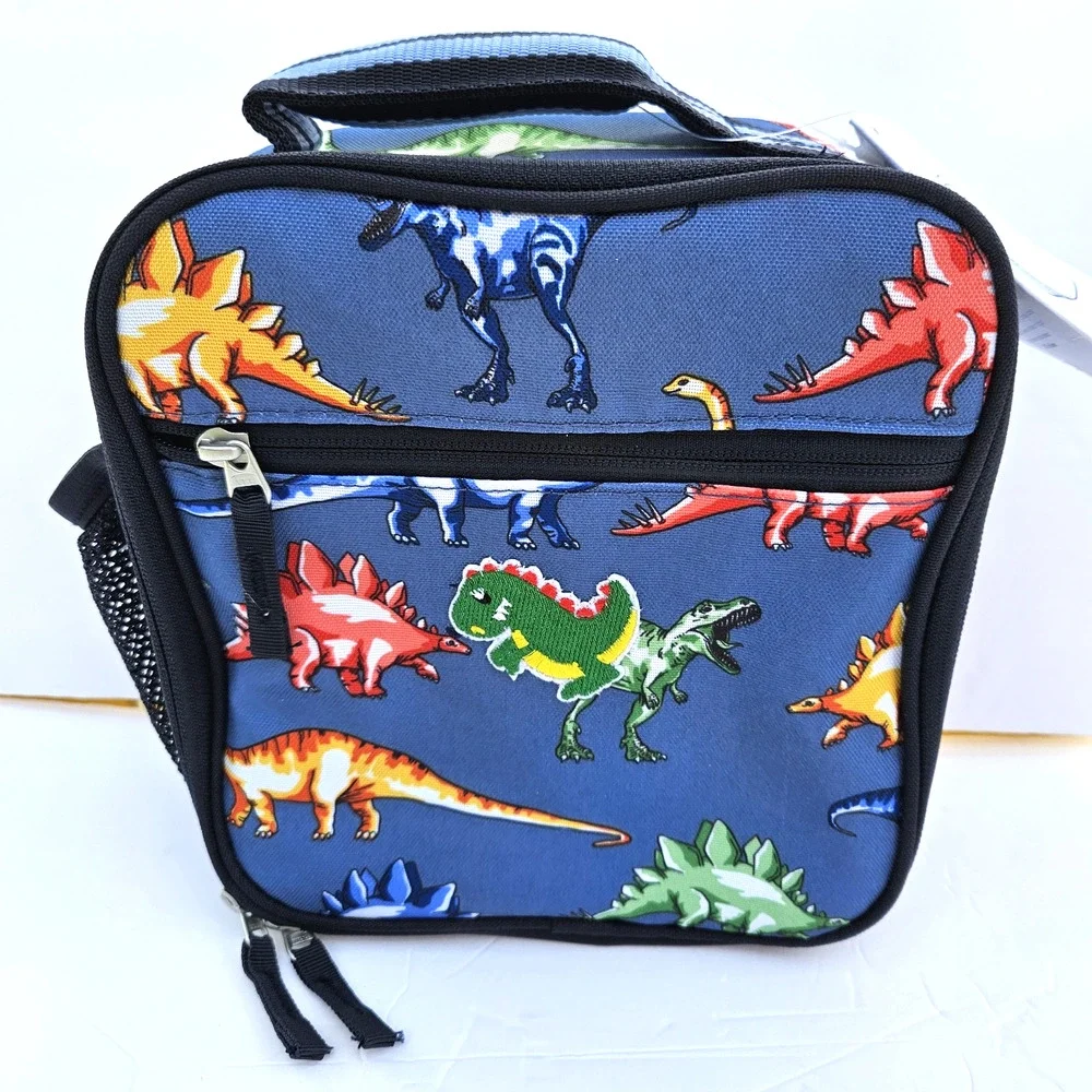 Pottery Barn Kids Mackenzie Classic Lunch Bag multi color Dinosaurs NWT